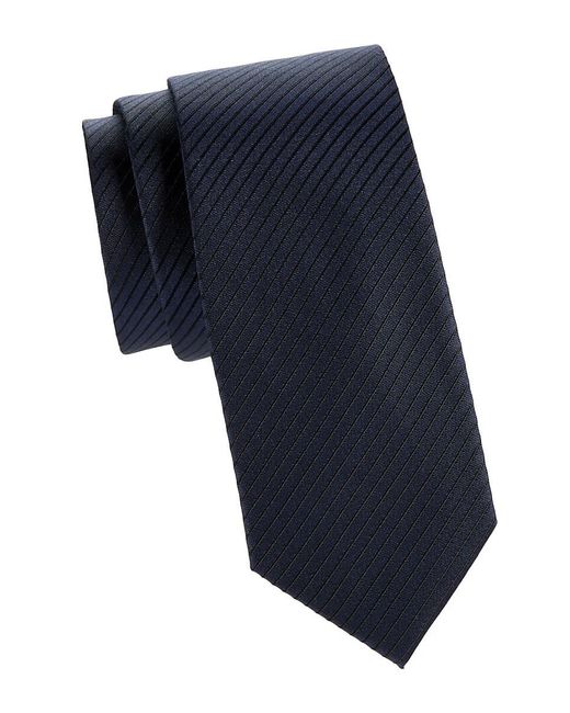 Saks Fifth Avenue Blue Striped Silk Tie for men