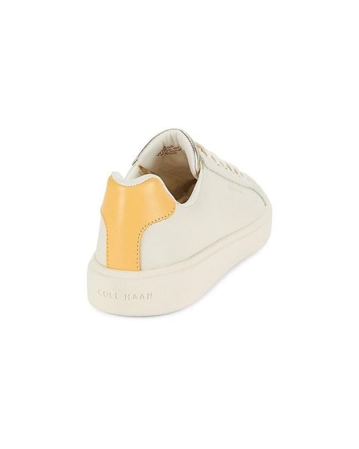 Cole Haan White Grand Crosscourt Low Top Leather Sneakers