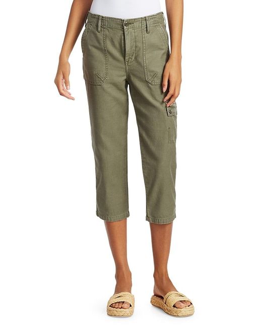 FRAME Army Cropped Cargo Pants in Green | Lyst