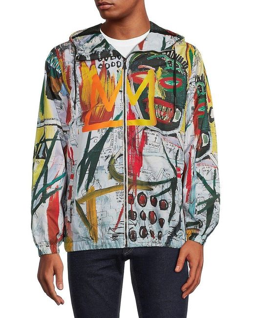 Members Only Basquiat X Windbreaker Jacket in Blue for Men | Lyst