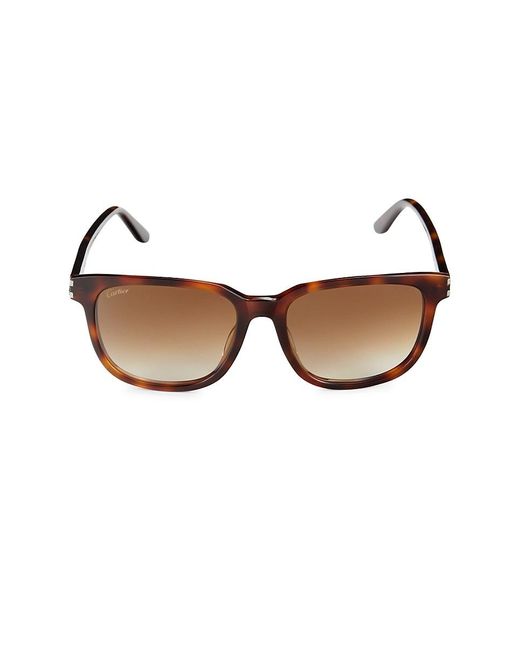 Cartier Brown 56mm Rectangle Sunglasses
