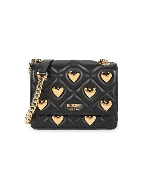 Moschino Black Quilted Leather Shoulder Bag