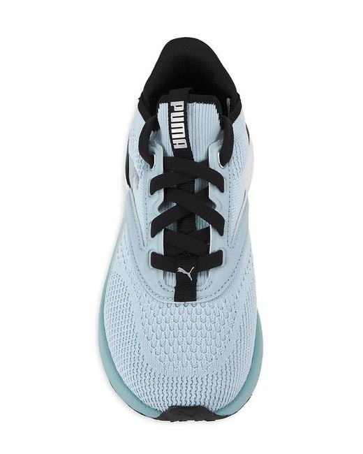 PUMA Blue Softride Mayve Knit Low-Top Sneakers