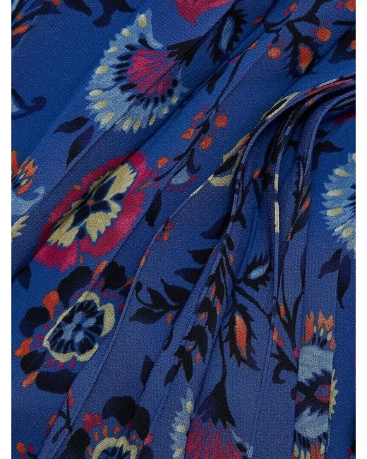 Tahari Blue The Cecilia Pleated Printed Dress