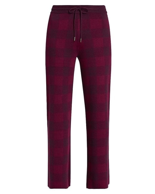 Saks Fifth Avenue Natural Houndstooth High-Rise Straight-Leg Pants