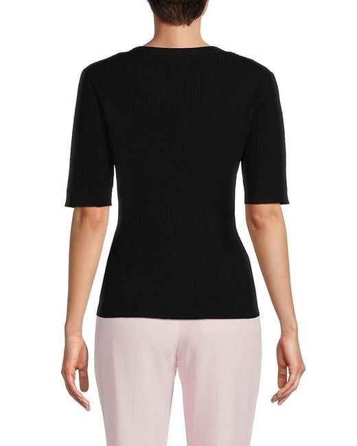 Nanette Lepore Black Elbow Sleeve Sweater