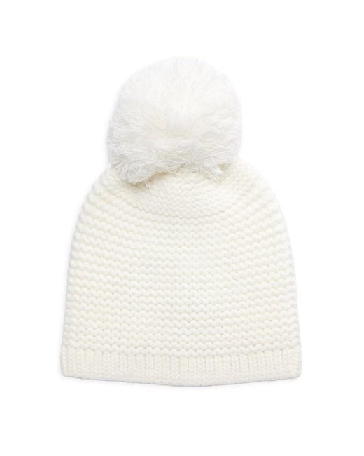 Ugg White Chunky Knit Pom Pom Beanie