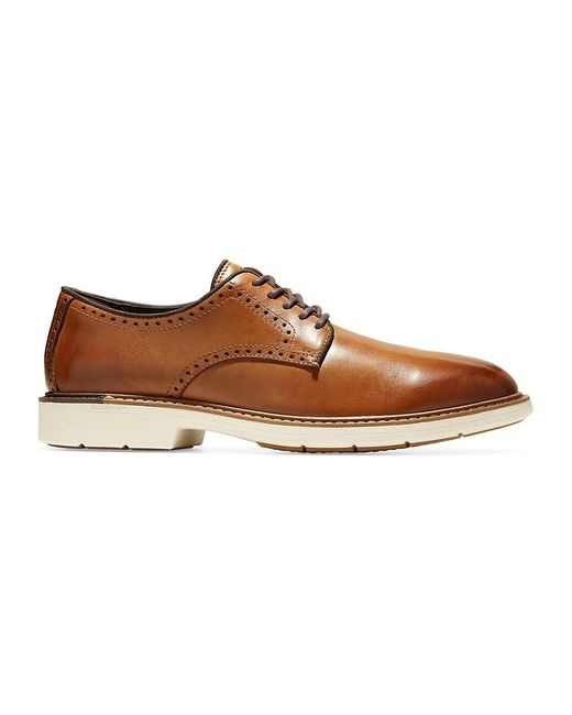 Cole Haan Brown Perforated Leather Derbys for men