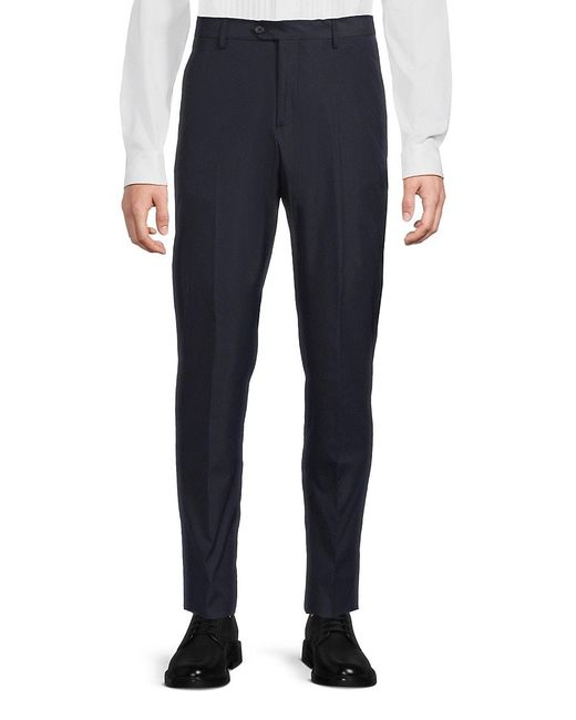 Scotch & Soda Blue Solid Modern-Fit Dress Pants for men