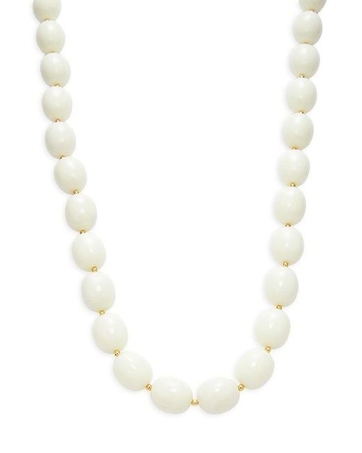 Kenneth Jay Lane White Resin Beaded Necklace