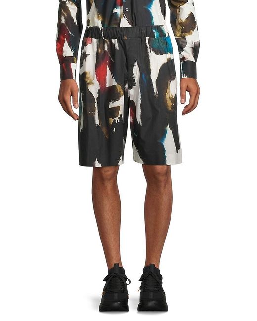 Alexander McQueen Black Watercolor Elastic Shorts for men