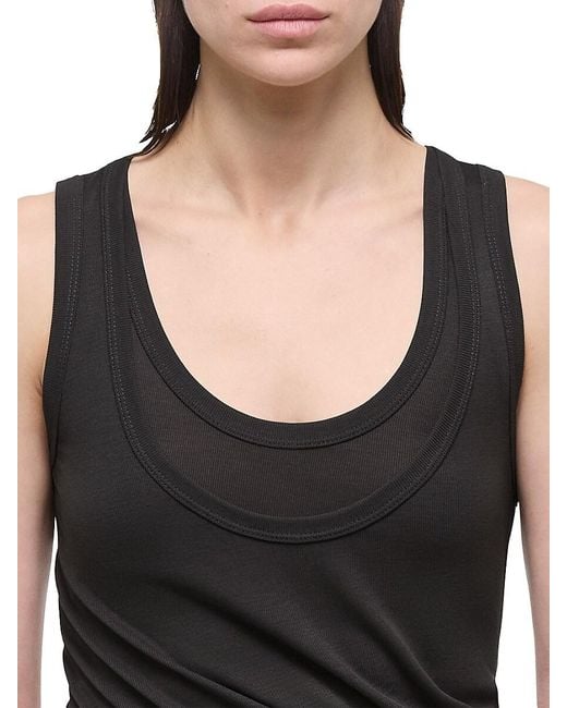 Helmut Lang Black Gloss Convertible Tank Top