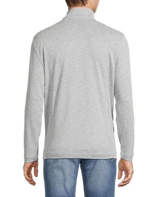 Tommy Bahama Gray San Marino Half-Zip Sweatshirt for men