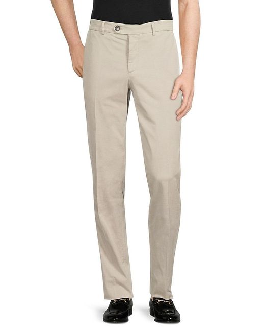 Brunello Cucinelli Gray Flat Front Pants for men
