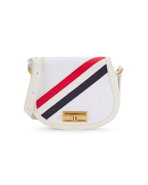 Thom Browne White Logo Shoulder Bag