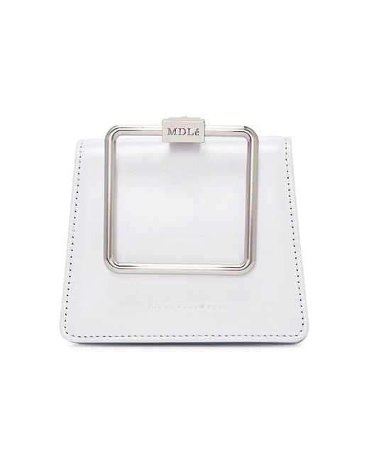 Marge Sherwood Mini Metallic Leather Bracelet Bag in White