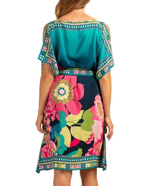 Trina Turk Theodora Silk Belted Mini Dress in Blue Lyst