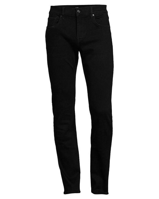 7 For All Mankind Black Slimmy Squiggle High Rise Jeans for men