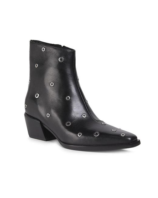Rag & Bone Black Joni 50Mm Grommet Leather Boots