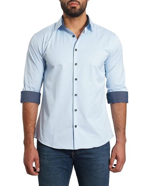 Jared Lang Blue 'Trim Fit Solid Shirt for men