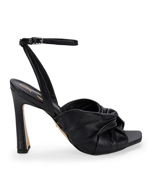 Sam Edelman Black Lavendar Leather Ankle Strap Sandals