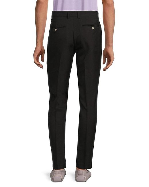 Tailorbyrd Black Solid Dress Pants for men