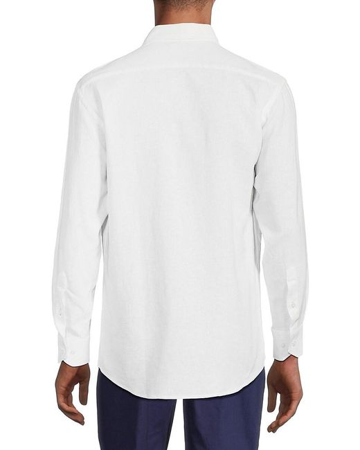Tailorbyrd Blue 'Linen Blend Contrast Sport Shirt for men
