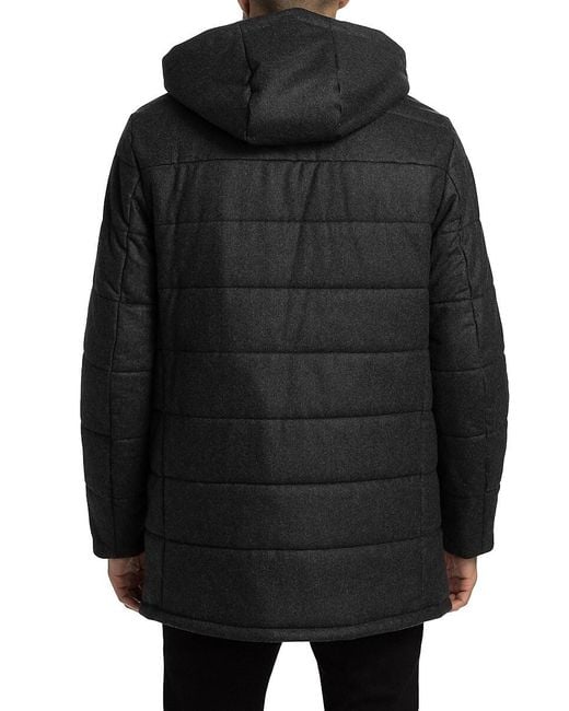Saks Fifth Avenue Black Collection Hooded Puffer Coat for men
