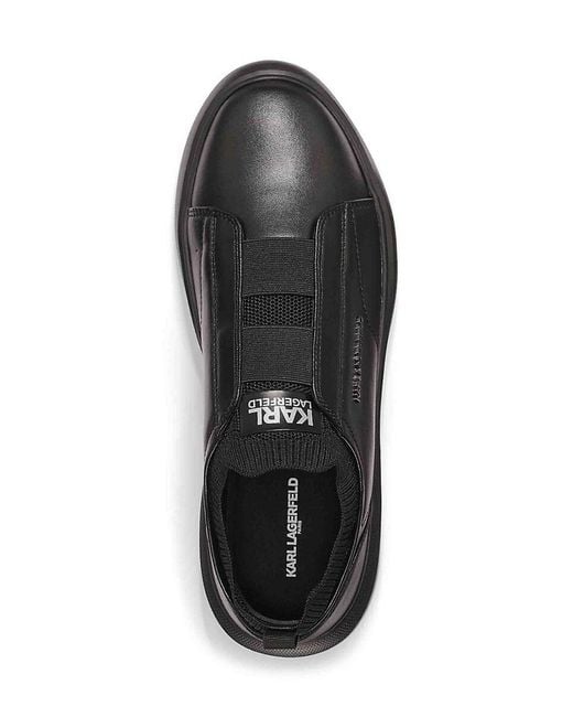 Karl Lagerfeld Black Slip-On Logo Sneakers for men