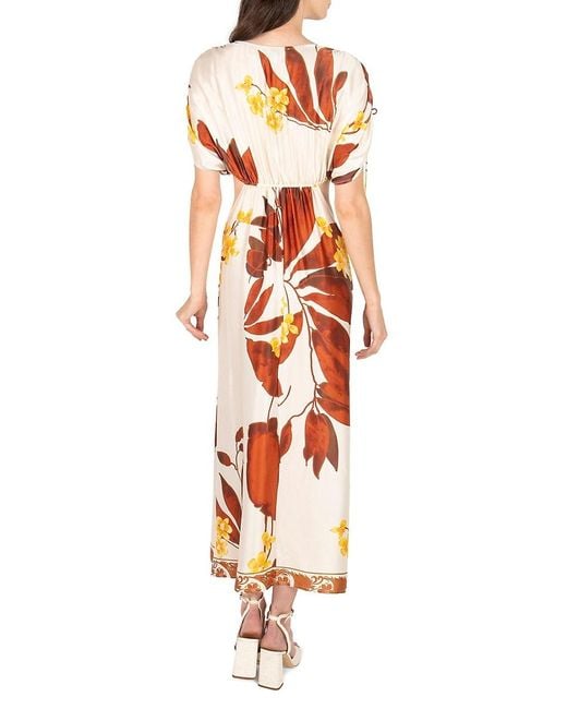 SECRET MISSION White Donna Silk Maxi Dress