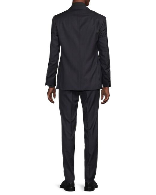 Canali Black Modern-Fit Solid Wool Two-Button Suit for men