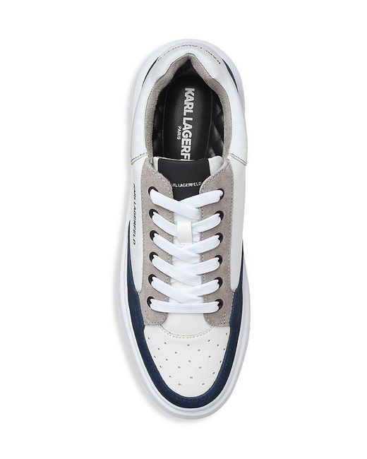 Karl Lagerfeld Suede Leather With Perforated Toe Sneaker in White for Men |  Lyst