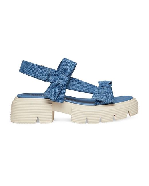 Stuart Weitzman Blue Sofia Nolita 25Mm Denim Platform Sandals