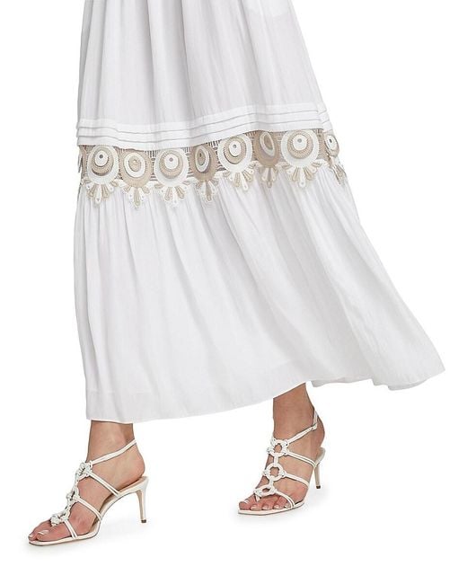 Ramy Brook White Catalina Embroidered Maxi Dress