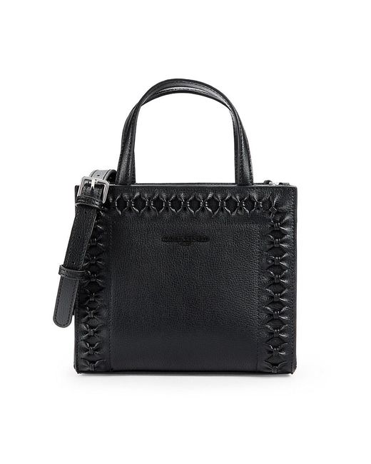Karl Lagerfeld Black Nouveau Leather Crossbody Bag