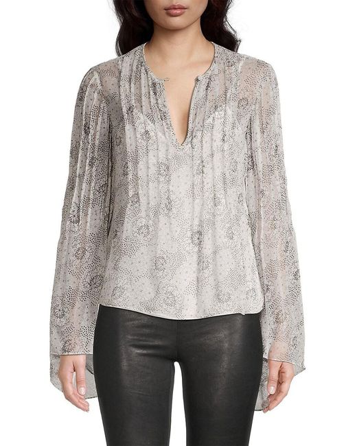 Rebecca Taylor White Forget Me Not Silk Pintuck Blouse