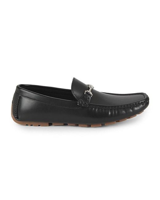 Guess Black Ansto Bit Driving Loafers for men