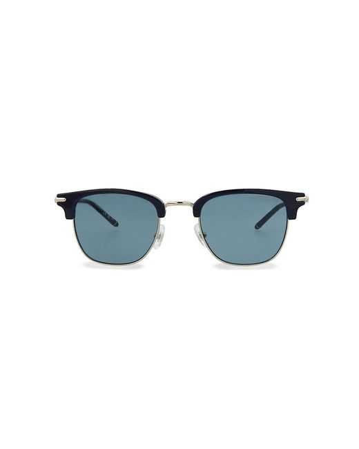 Montblanc Blue 50mm Clubmaster Sunglasses