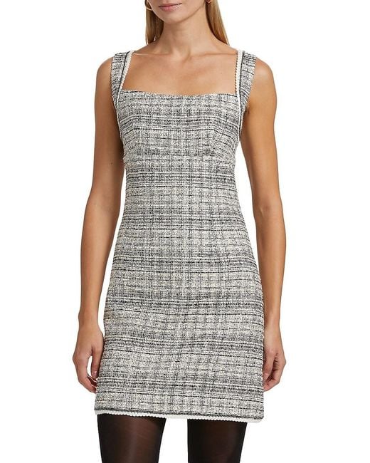 Kobi Halperin Gray Hallie Metallic Tweed Minidress