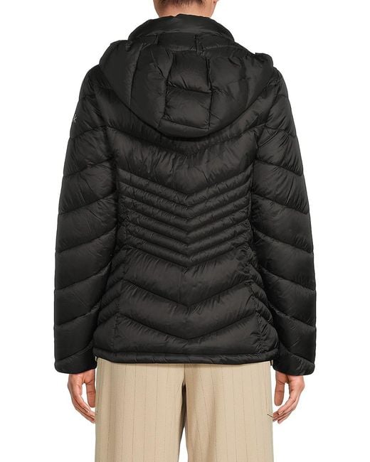 Calvin Klein Black Hooded Quilted Puffer Jacket