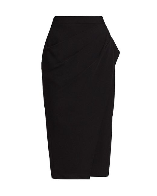 Tahari Black The Vivienne Wrap-Front Skirt