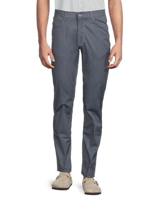 Brax Blue Chucku Micro Checked Pants for men