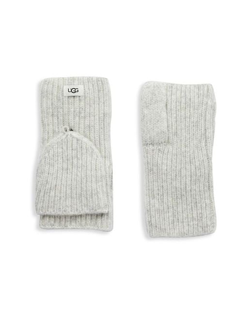 UGG FOWNES BRO White Flip-Top Fingerless Gloves