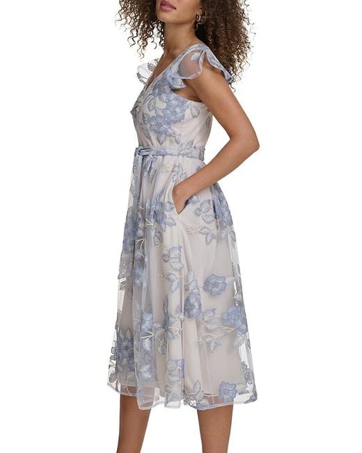 Kensie Multicolor Floral Midaxi A-Line Midi-Dress