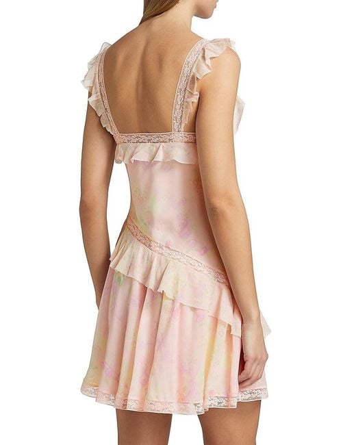 LoveShackFancy Pink Serima Ruffled Minidress