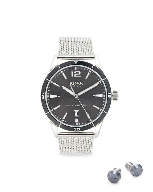 Hugo boss watch cufflink cheap set