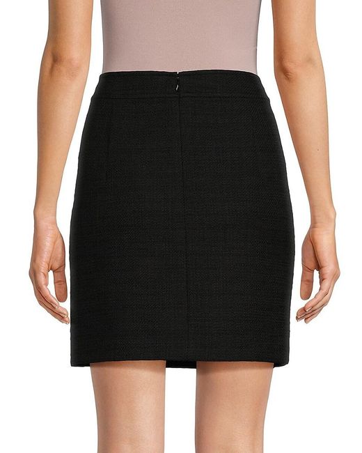 Karl Lagerfeld Black Textured Straight Mini Skirt