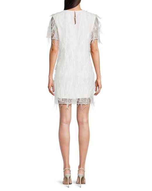 MILLY White Rana Feather Minidress