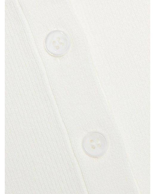If Only Studio White Knit Sleeveless Cardigan