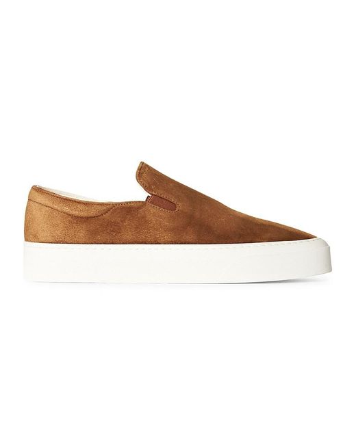 The Row Marie Suede Slip-on Sneakers in Caramel (Brown) | Lyst